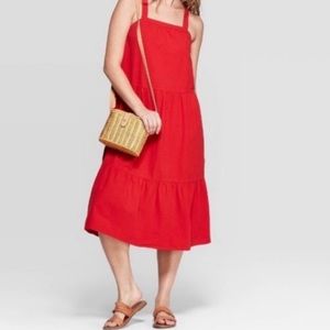 Red sleeveless Target summer dress